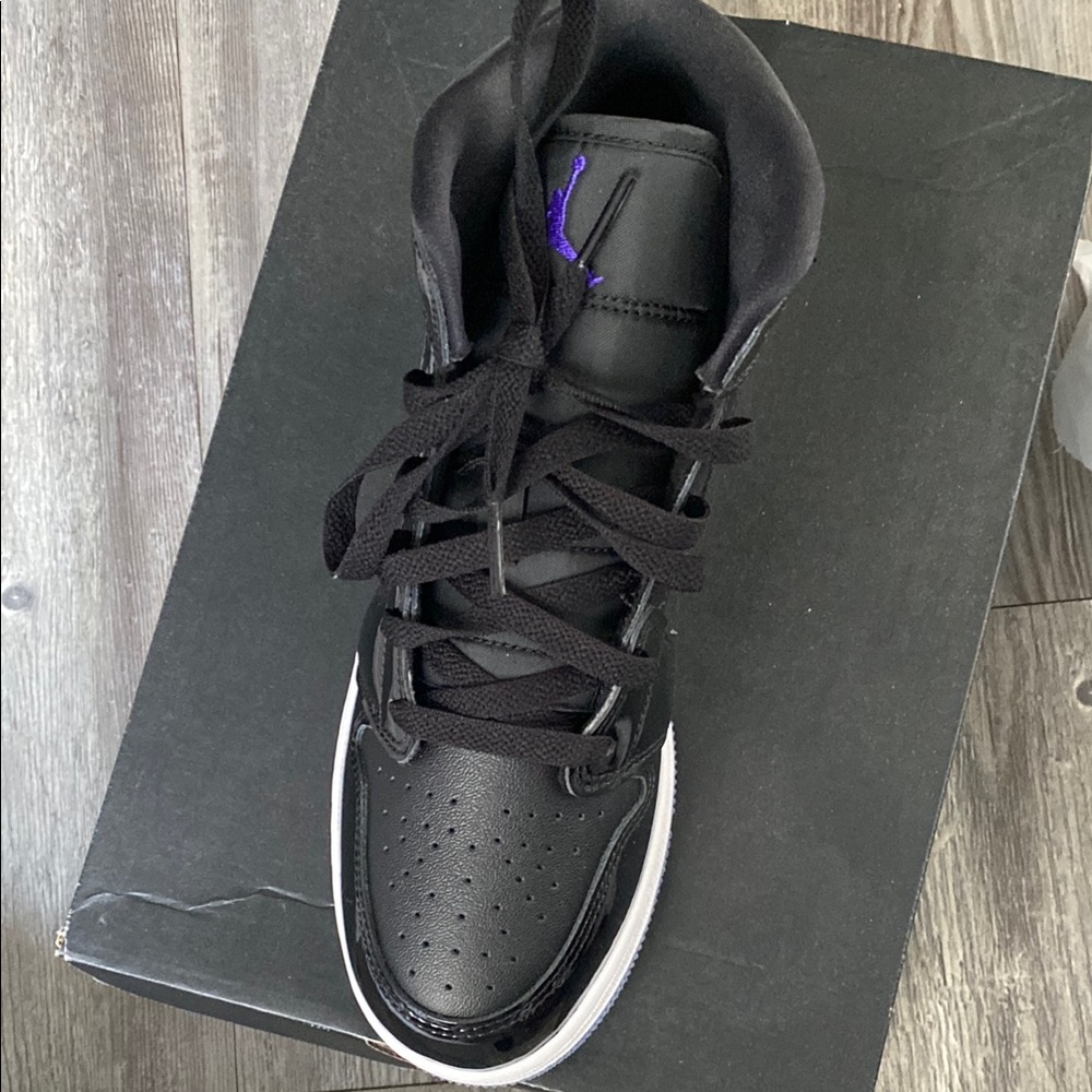 Jordan Black and Blue High-Top Sneakers